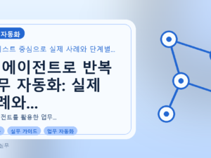AI 에이전트로 반복 업무 자동화: 실제 사례와 단계별 절차 가이드를 설명하는 대표이미지