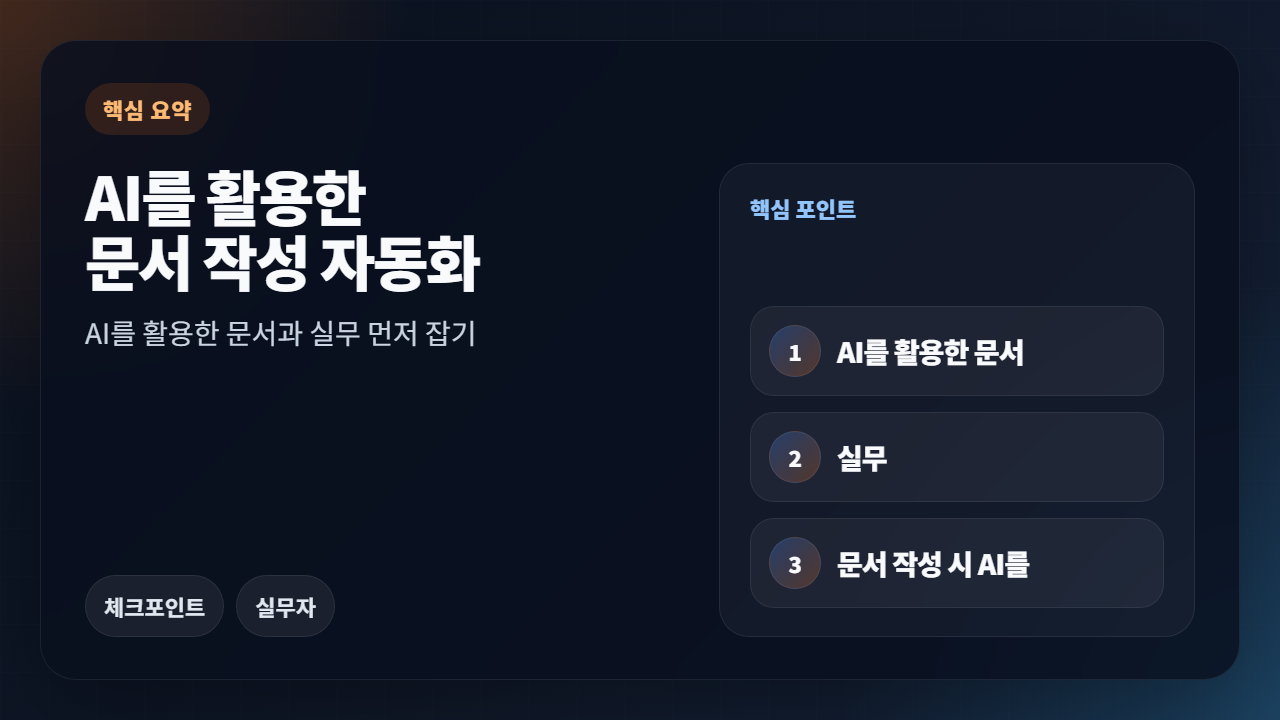 AI를 활용한 문서 작성 자동화 핵심 요약 이모션 이미지