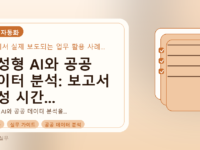 생성형 AI와 공공 데이터 분석: 보고서 작성 시간 단축 실무 가이드를 설명하는 대표이미지