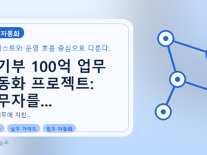 중기부 100억 업무 자동화 프로젝트: 실무자를 위한 계획 및 과정 가이드를 설명하는 대표이미지