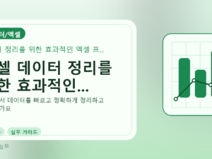 엑셀 데이터 정리를 위한 효과적인...를 설명하는 대표 이미지