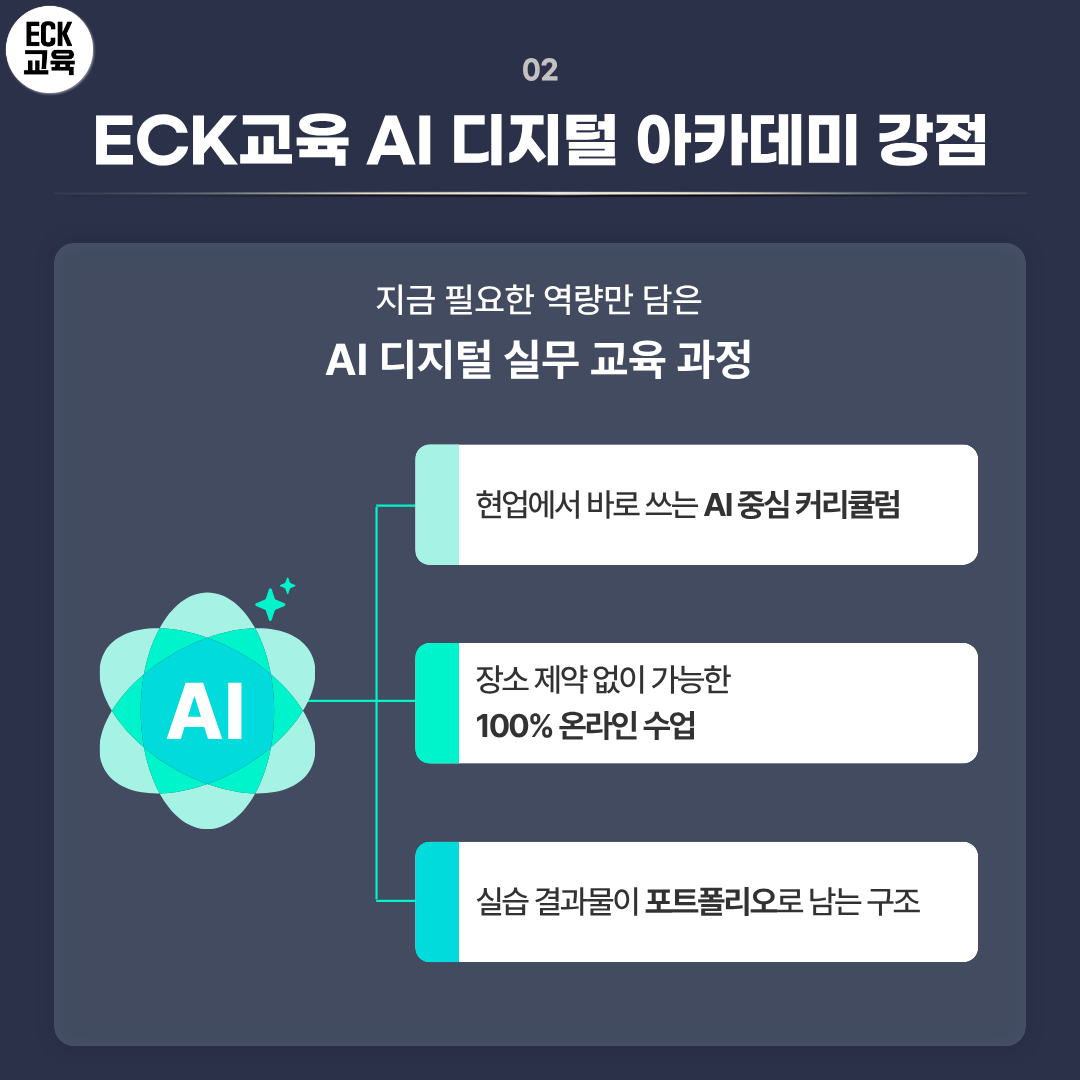 ECK교육 AI 디지털 아카데미 소개!️ | AI교육, 내일배움카드로 시작해요! 관련 이미지
