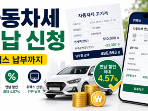 자동차세 연납 신청, 위택스에서 할인 적용받기 전 확인할 순서 관련 이미지 1