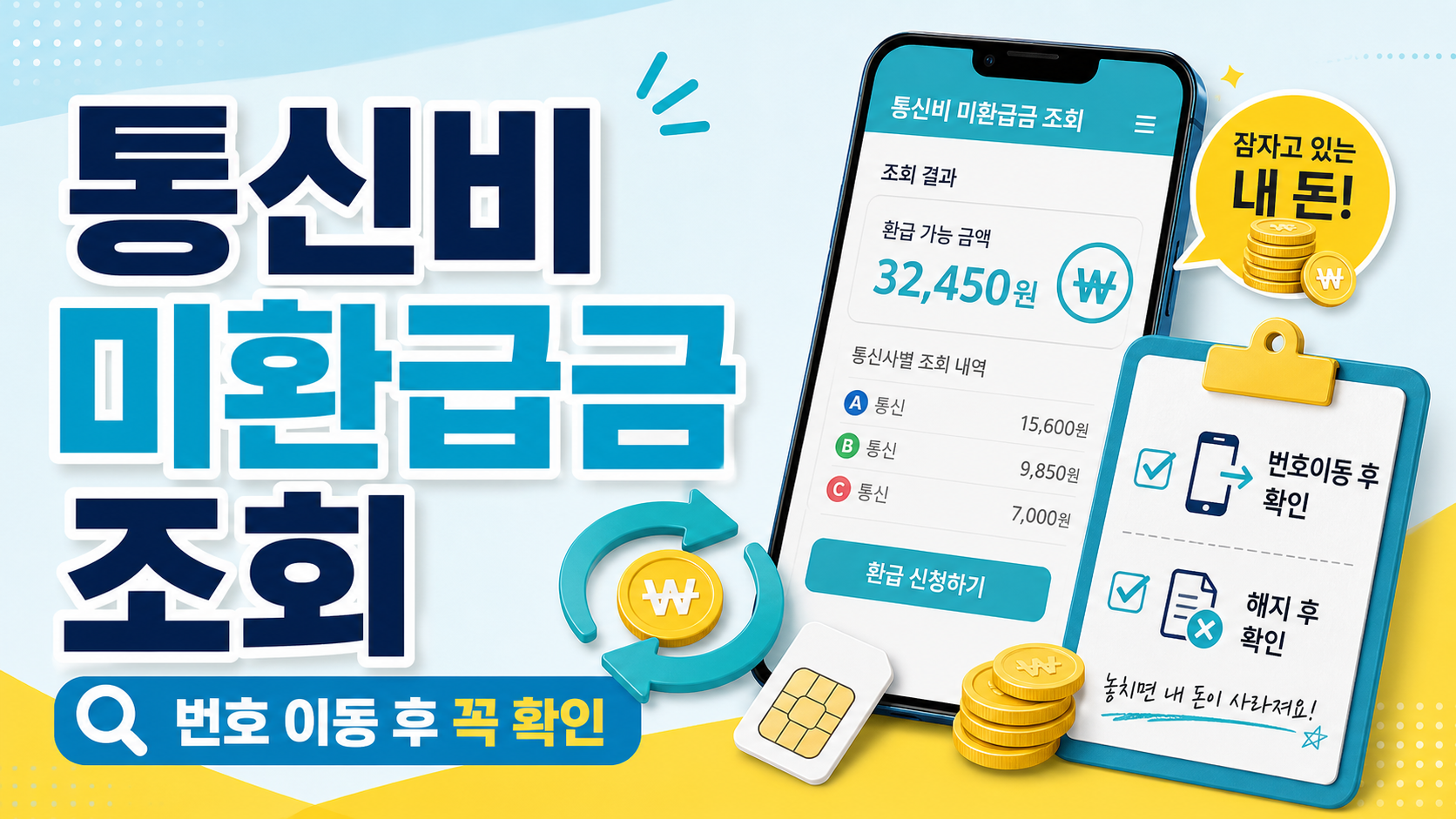 통신비 미환급금 조회, 번호 이동 후 꼭 확인할 돈 관련 이미지 1