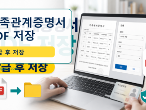 가족관계증명서 PDF 저장 방법, 온라인 발급 후 저장 체크 관련 이미지 1
