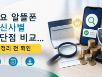 주요 알뜰폰 통신사별 장단점 비교...를 설명하는 대표 이미지