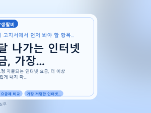 매달 나가는 인터넷 요금, 가장...를 설명하는 대표 이미지