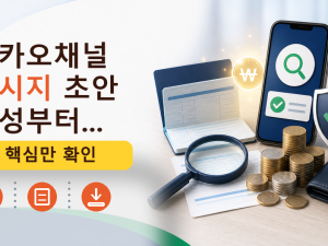 카카오채널 메시지 초안 작성부터...를 설명하는 대표 이미지