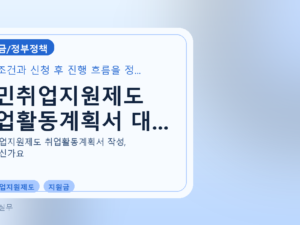 국민취업지원제도 취업활동계획서 대...를 설명하는 대표 이미지