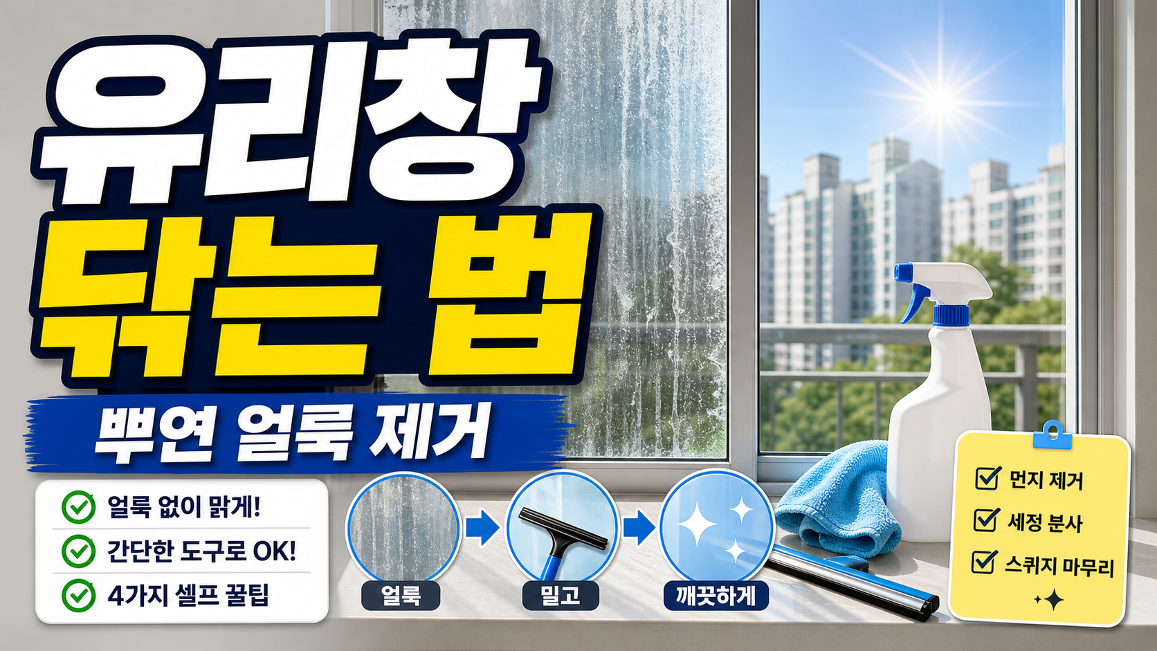 아파트 유리창, 뿌연 얼룩은 이제 그만! 4가지 셀프 청소 꿀팁 관련 이미지 1