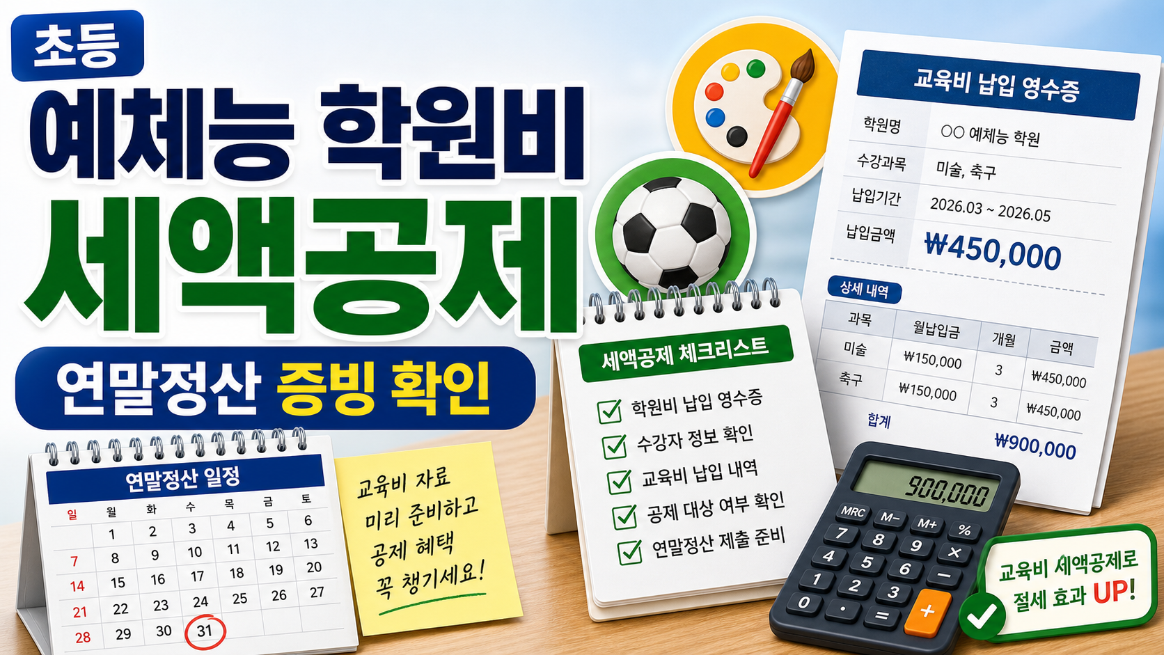 2026 초등 예체능 학원비 세액공제, 연말정산 전에 확인할 증빙 관련 이미지 1