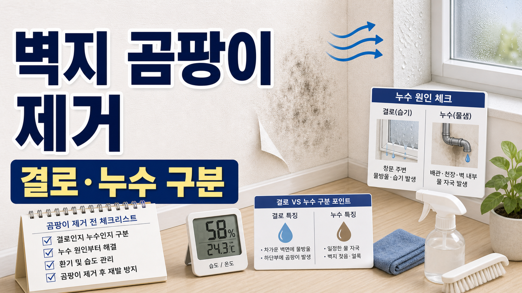 벽지 곰팡이 제거 전 결로와 누수 원인부터 구분하기: 완벽 해결 가이드 관련 이미지 1