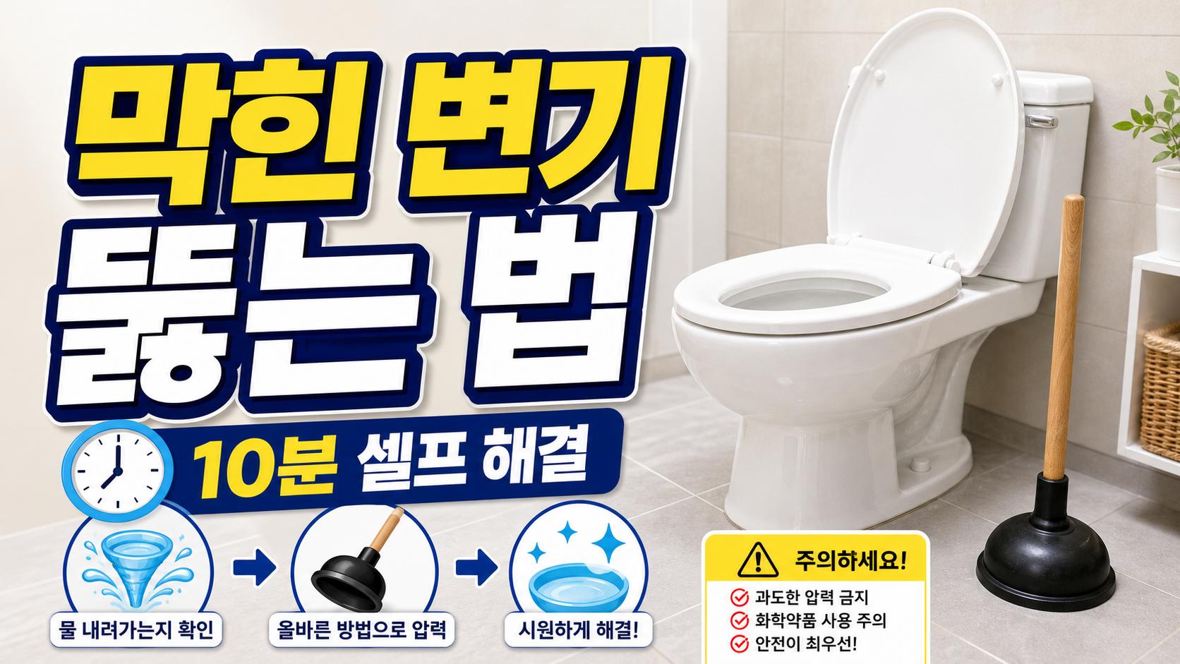 막힌 변기 뚫는 법 5가지 - 10분 만에 해결하는 초간단 셀프 팁 관련 이미지 1