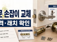 방문 손잡이 교체 전 규격과 래치 방향 확인하기 관련 이미지 1