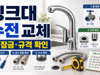 싱크대 수전 교체 전 물 잠금과 규격 확인 순서 관련 이미지 1