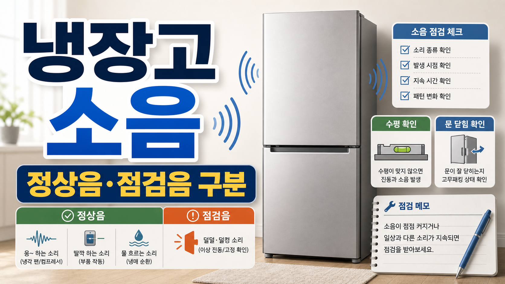 냉장고 소음: 정상 운전음과 점검이 필요한 소리 구분 관련 이미지 1