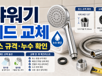 샤워기 헤드 교체 전 호스 규격과 누수 확인 순서 관련 이미지 1