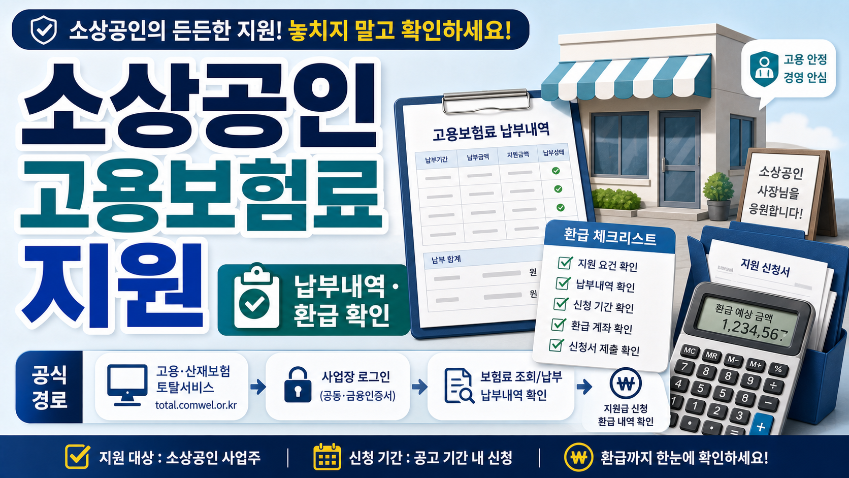 소상공인 고용보험료 지원 납부내역 신청, 환급 전 확인할 공식 경로 관련 이미지 1