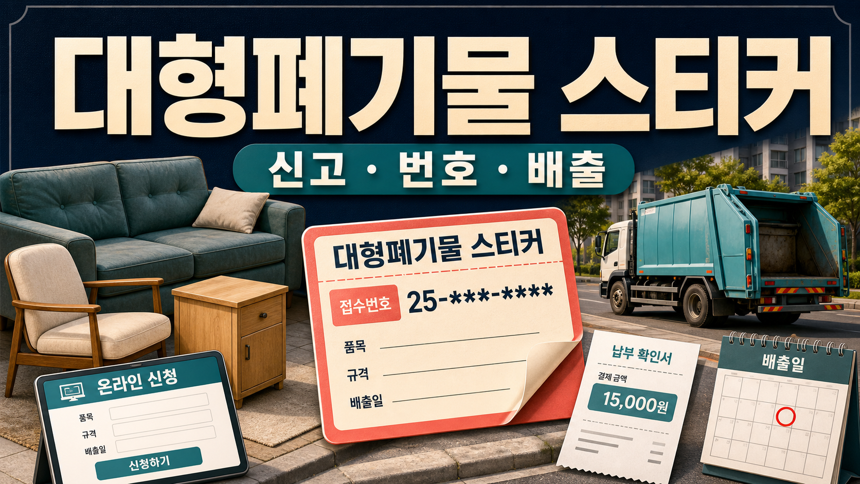 대형폐기물 스티커 신청과 배출번호 확인법 관련 이미지 1
