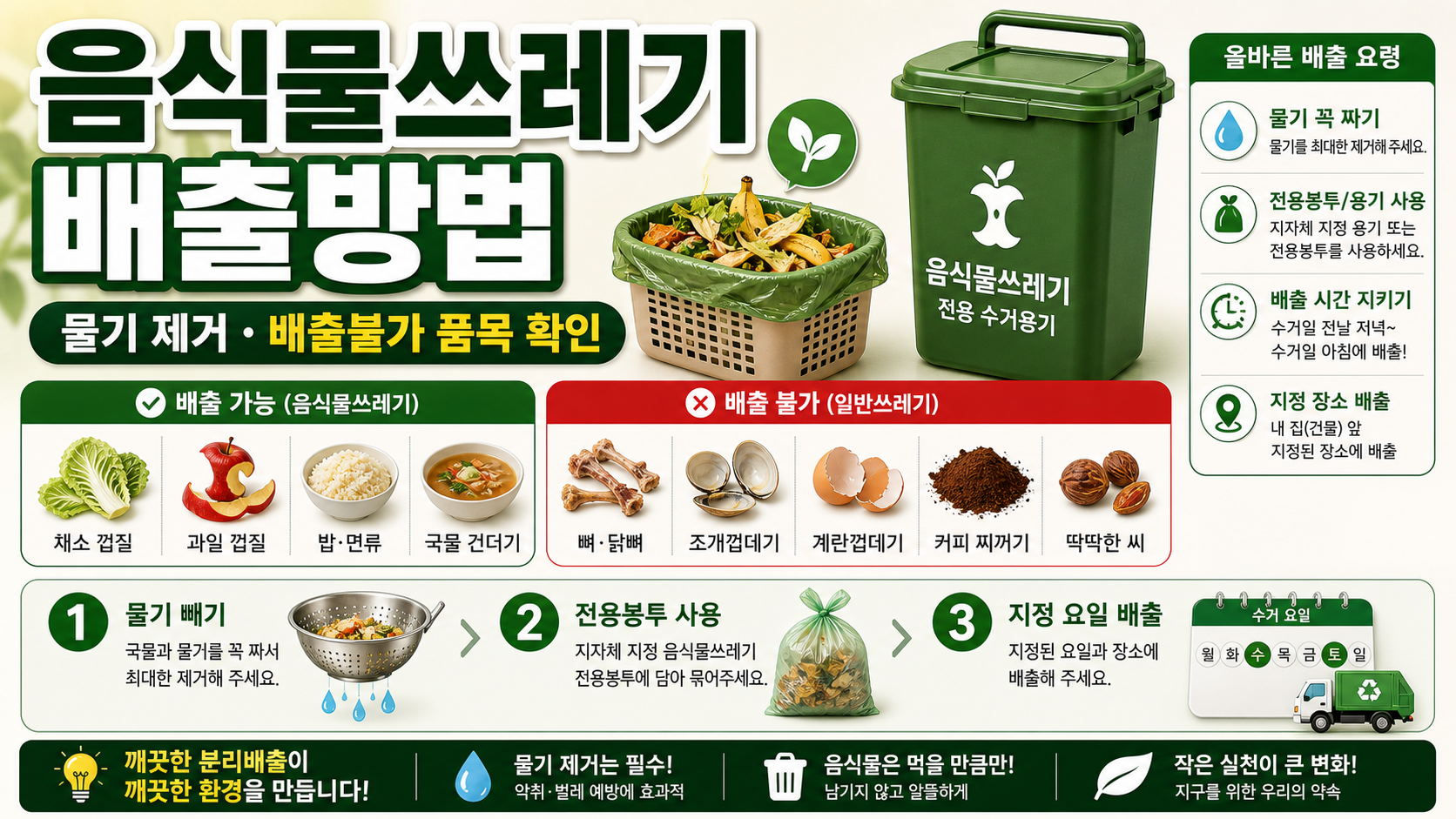 음식물쓰레기 배출방법 물기 제거·품목 구분 관련 이미지 1