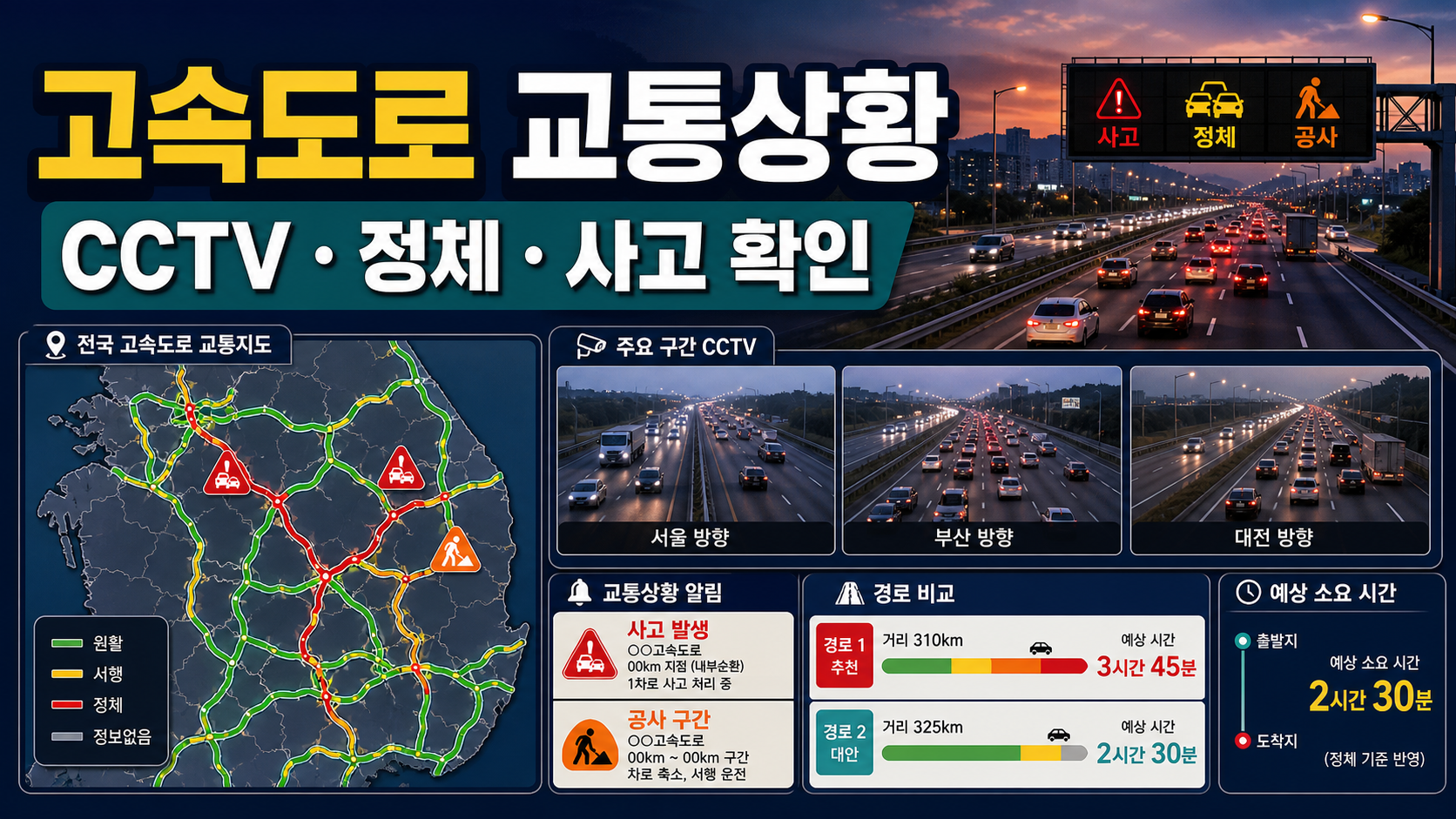 고속도로 교통상황 CCTV·정체·사고 한 번에 확인하는 법 관련 이미지 1