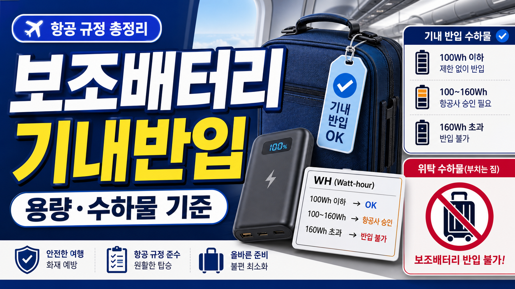 보조배터리 기내반입 용량·개수 기준 확인법 관련 이미지 1
