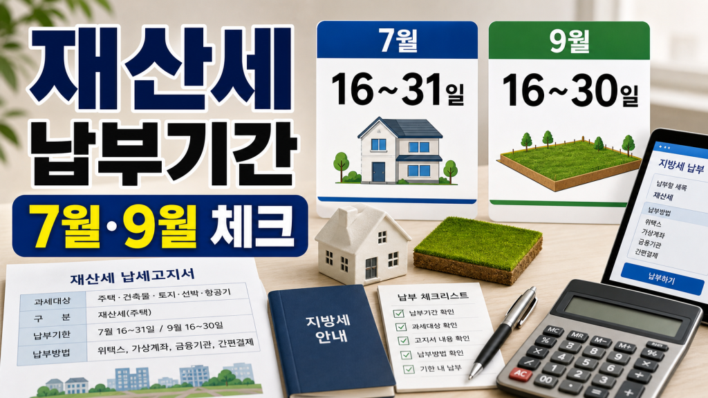 재산세 납부기간 2026년 7월·9월 과세대상 체크 관련 이미지 1