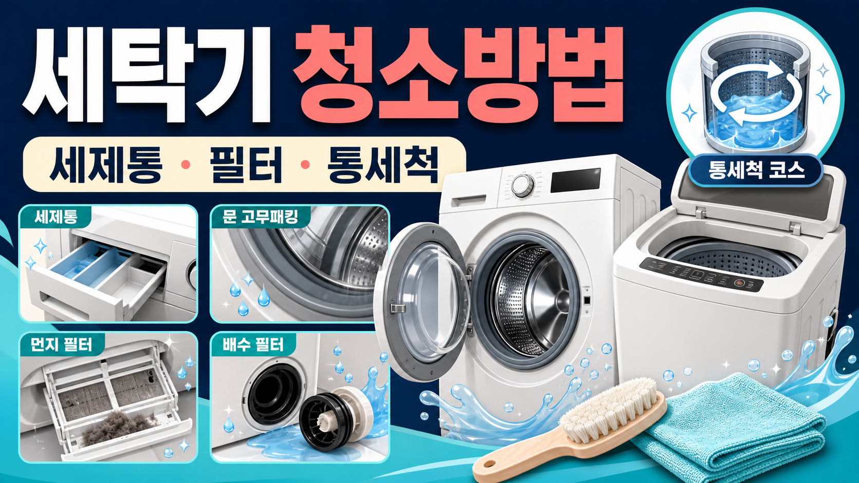 세탁기 청소방법 세제통·필터·세탁조 순서대로 관련 이미지 1