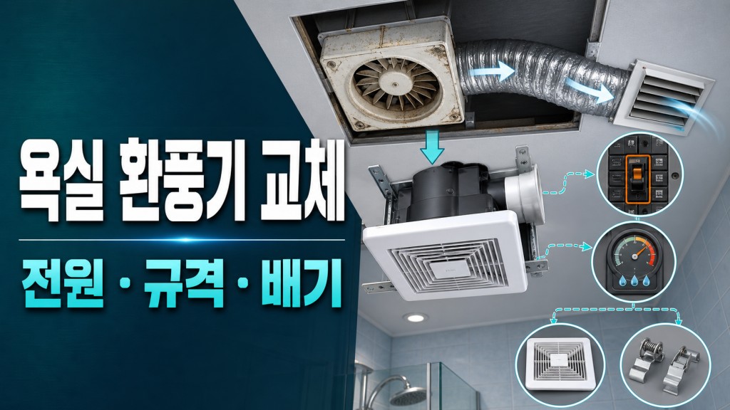 욕실 환풍기 교체: 타공·덕트·전기 안전 확인 관련 이미지 1