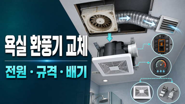 욕실 환풍기 교체: 타공·덕트·전기 안전 확인 관련 이미지 1