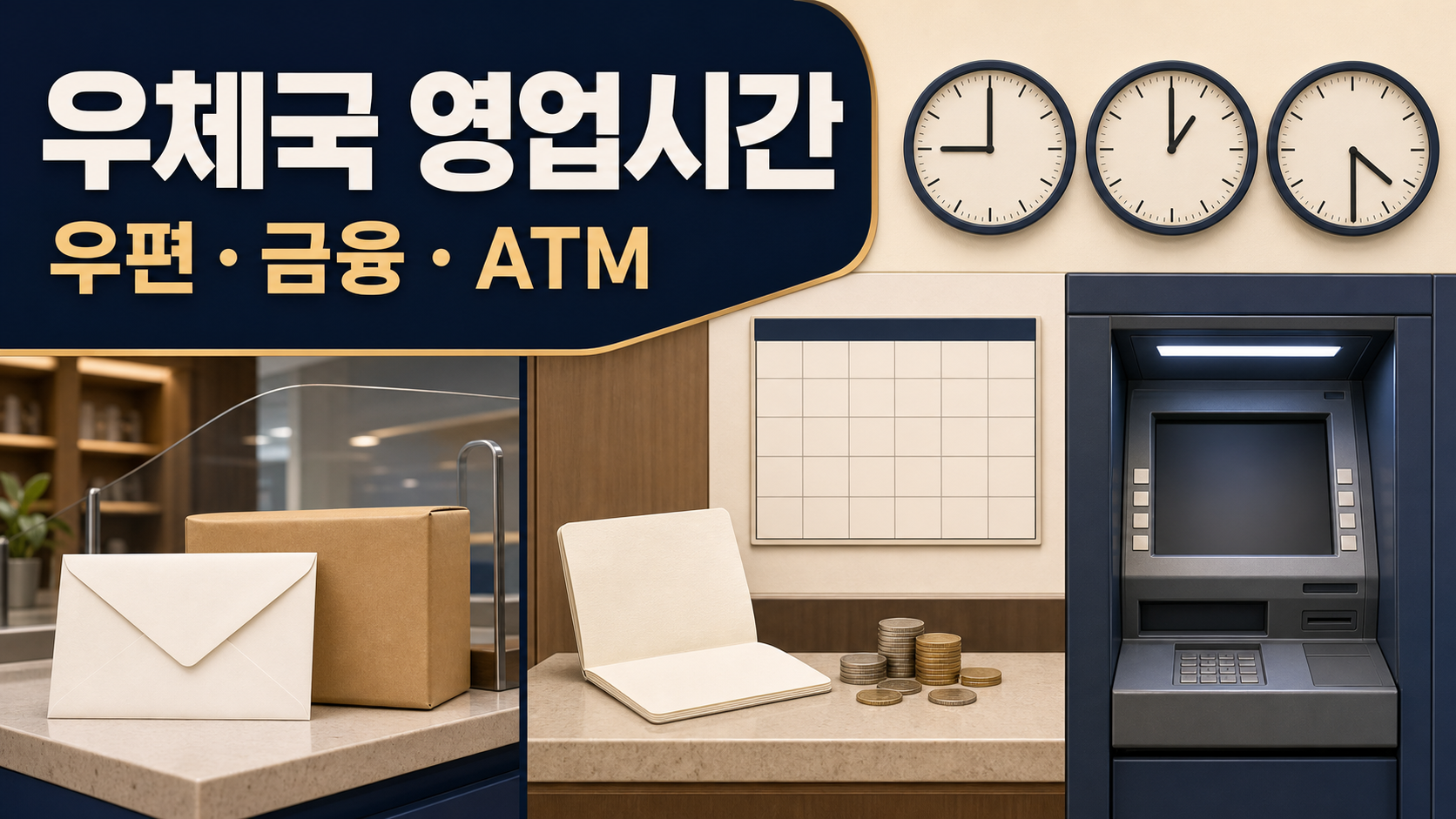 우체국 영업시간 확인법: 우편창구·금융창구·ATM 구분 관련 이미지 1