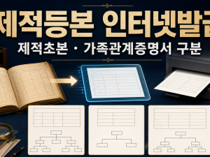 제적등본 인터넷발급 방법: 제적초본·가족관계증명서 구분 관련 이미지 1
