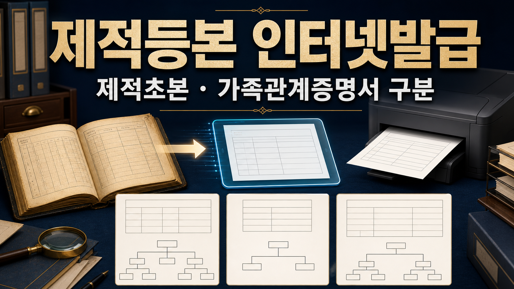 제적등본 인터넷발급 방법: 제적초본·가족관계증명서 구분 관련 이미지 1
