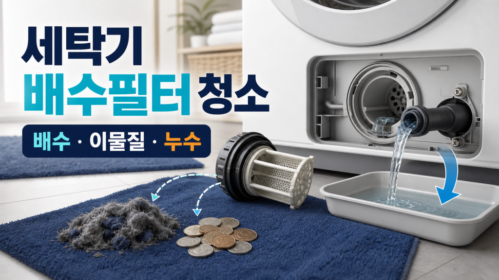 세탁기 배수필터 청소: 잔수 제거와 누수 방지 관련 이미지 1