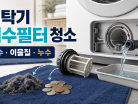 세탁기 배수필터 청소: 잔수 제거와 누수 방지 관련 이미지 1
